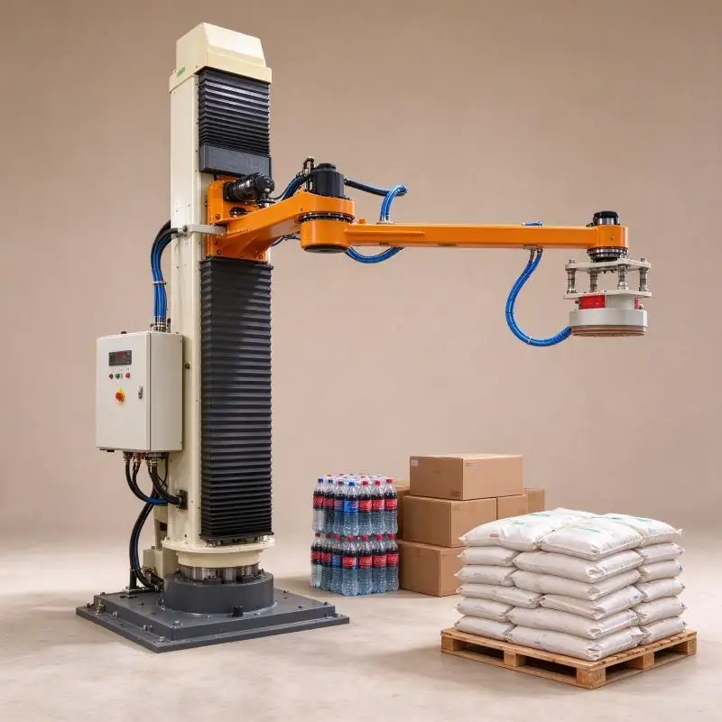 Column Palletizer Automatic Column Palletizer Touch Screen Programming For Different Carton Size Pallet Stacking