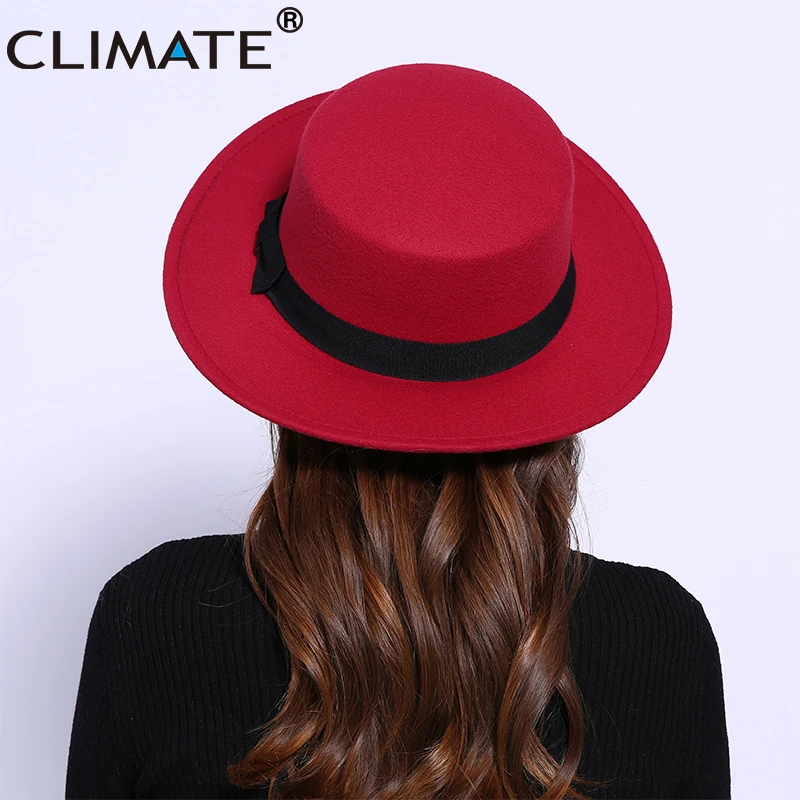 CLIMATE Women Jazz Fedora Hat Hats Fedora for Woman Cool Fedoras Cap New Fashion Jazz Cap Spring Polyester Woolen Cap Hat Fedora