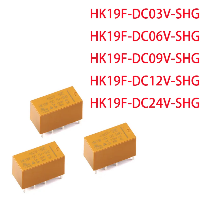 5PCS DC3V 5V 9V 12V 24V 5 Volt Relay 2 Open 2 Closed 2A Small Electromagnetic Relay Signal Relay HK19F-DC5V/6V/9V/12V-SHG