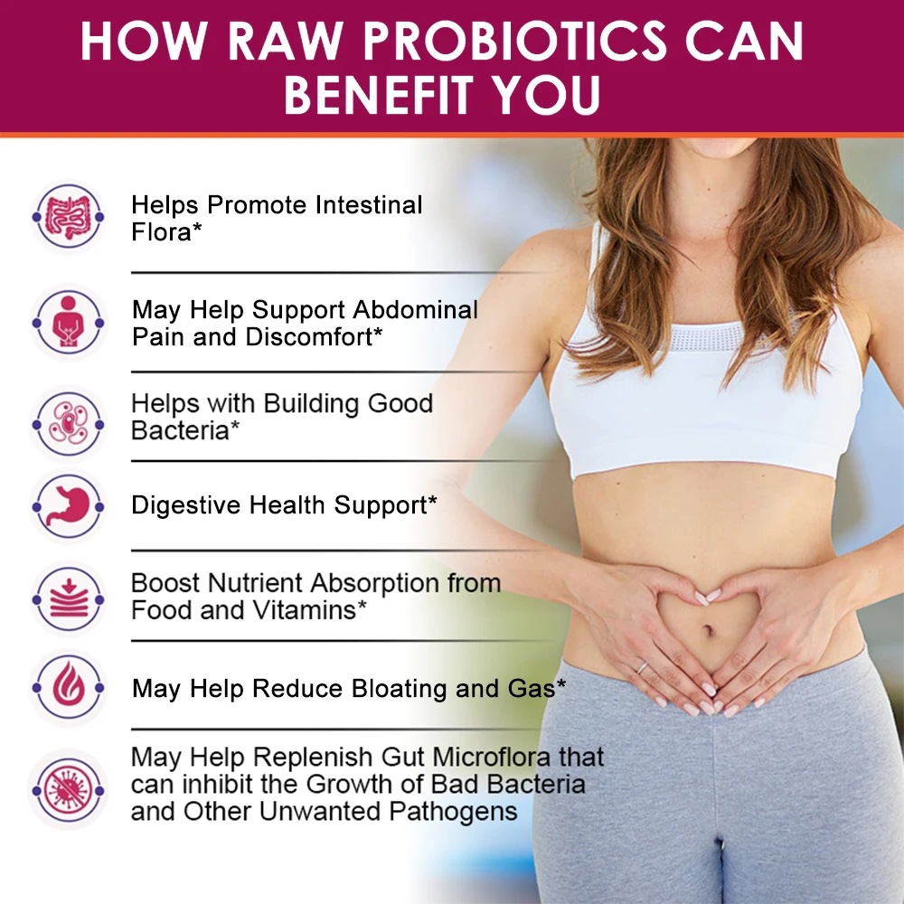 Digestive + Prebiotics + Probiotics Capsules Support Digestive Enzymes Gut Health Immune Relieve Bloating