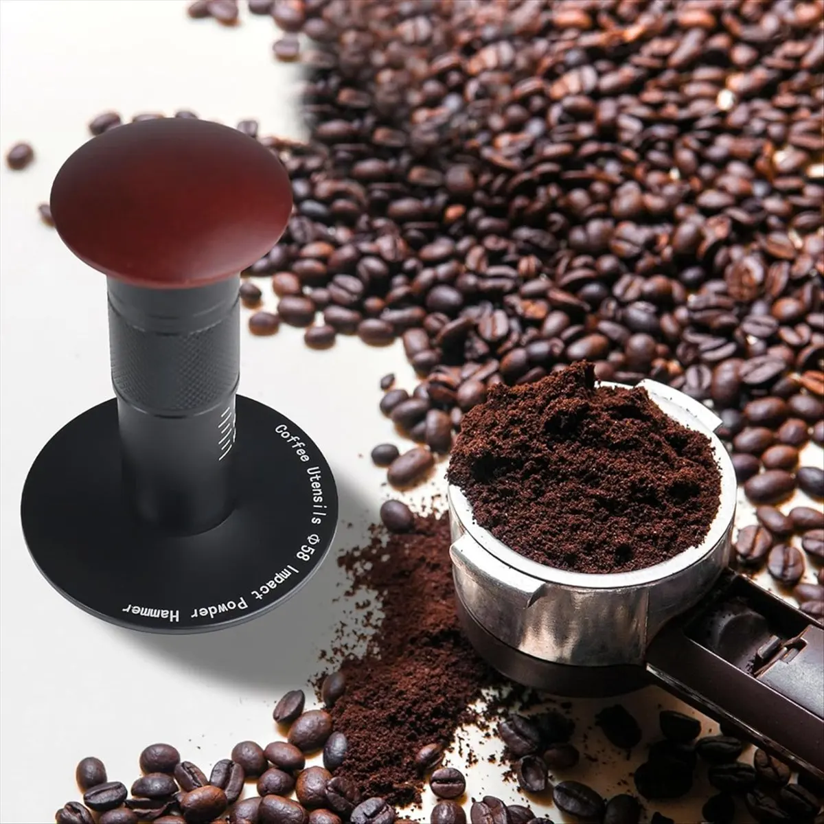 

A56K Espresso Tamper with Sound Feedback, Impact Coffee Tamper, Calibrated Espresso Hand Tamper Fit for Portafilters 58mm