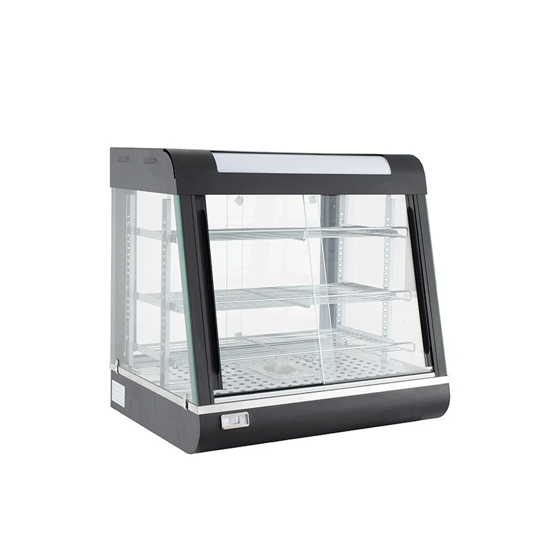 Commercial black arc insulation cabinet double door display cabinet fresh-keeping heating cabinet