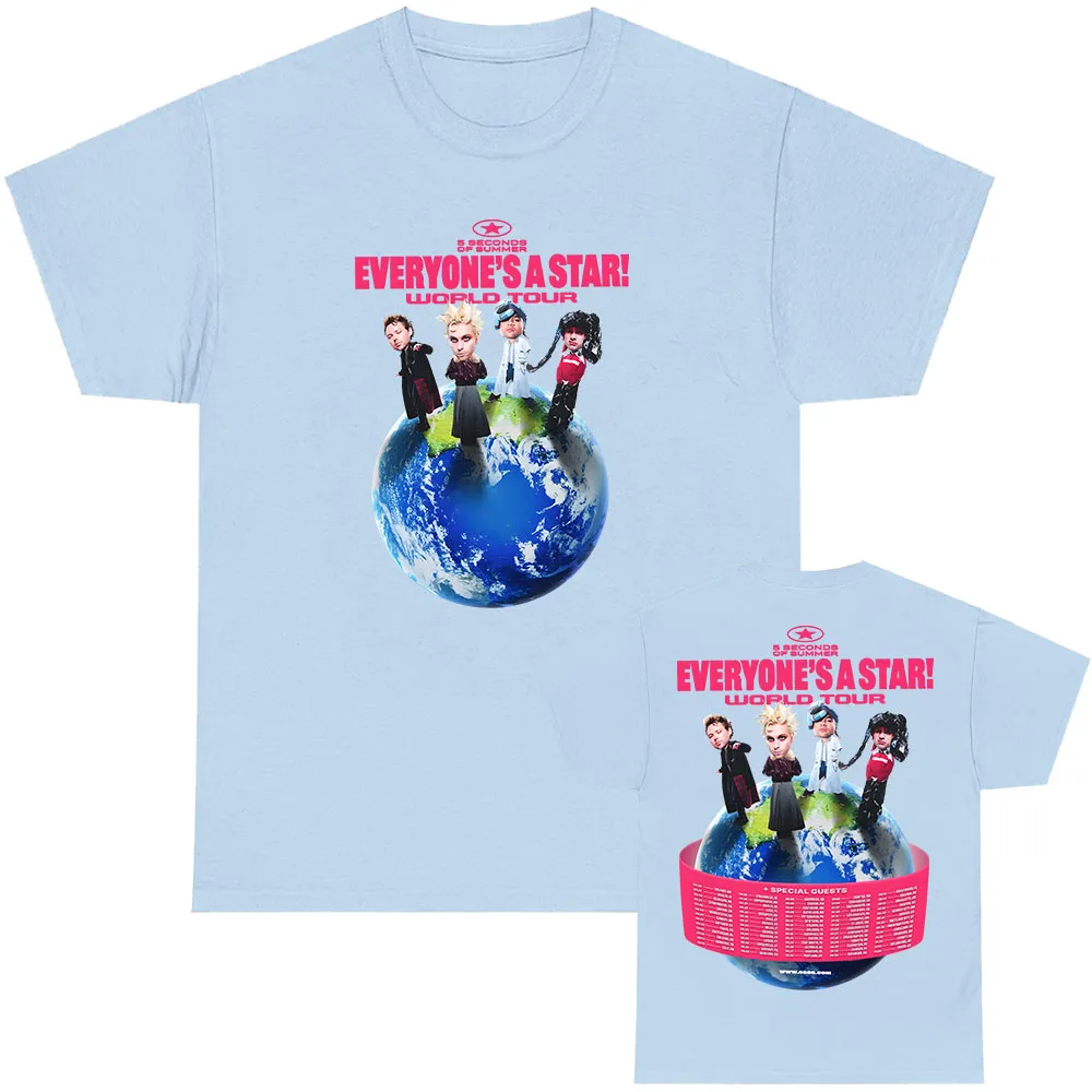 الجميع جولة عالم النجوم 2026 بلايز 5 ثوان من الصيف الفرقة موضة تي شيرت القطن س الرقبة الرجال/النساء تيز الملابس الجرافيك