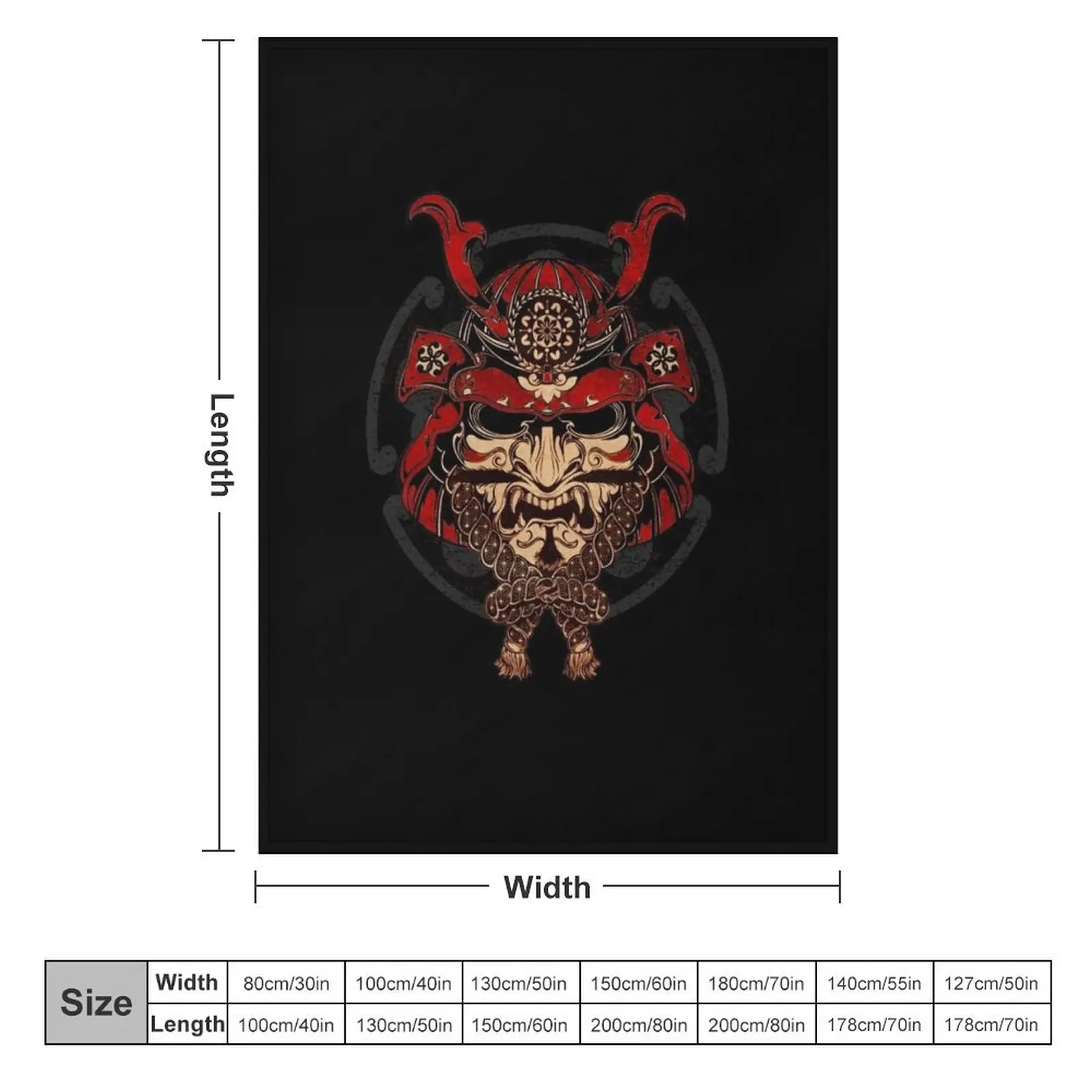 Samurai Warrior Mask Throw Blanket Baby Flannel Hairy Blankets