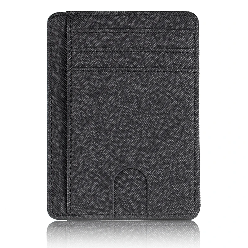

2026 Slimming New RFID Blocking Leather Wallet Credit ID Card Holder Purse Money Case for Men Women Black Grey Brown Fashion Bag