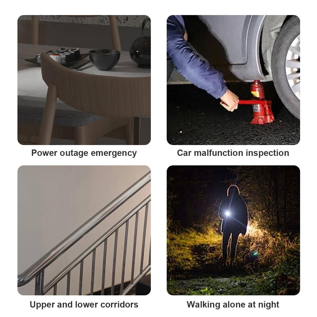 Mini Led Flashlight Powered By Type C Connectors Cob Cold White Not Need Battery Design Multifunctional Flashlights Small Lights