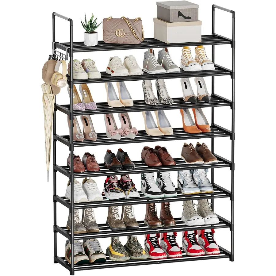 

Shoe Rack 8 Tier Tall Shoe Rack for Entryway Shoe Orhanizer for Closet Adjustable Shelf Height Metal Shoe Shelf Shoe Stand for