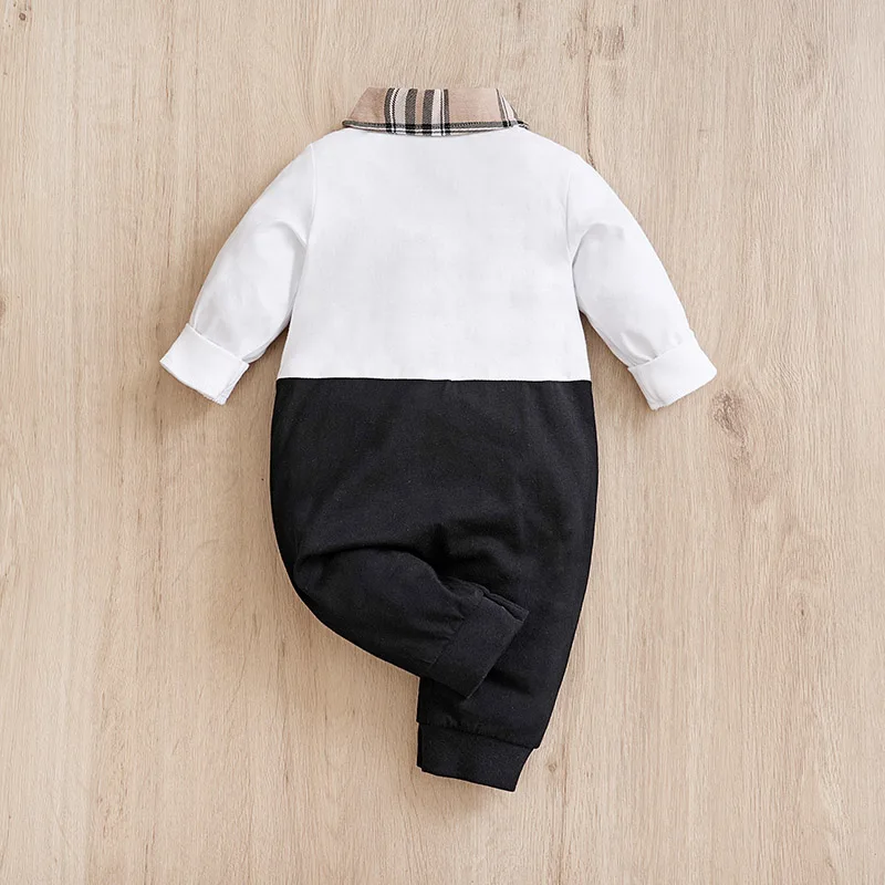 Newborn Clothes Handsome Gentleman Cotton Comfortable Soft 0-18 Boys And Girls Spring And Autumn Long Sleeved Baby Jumpsuit