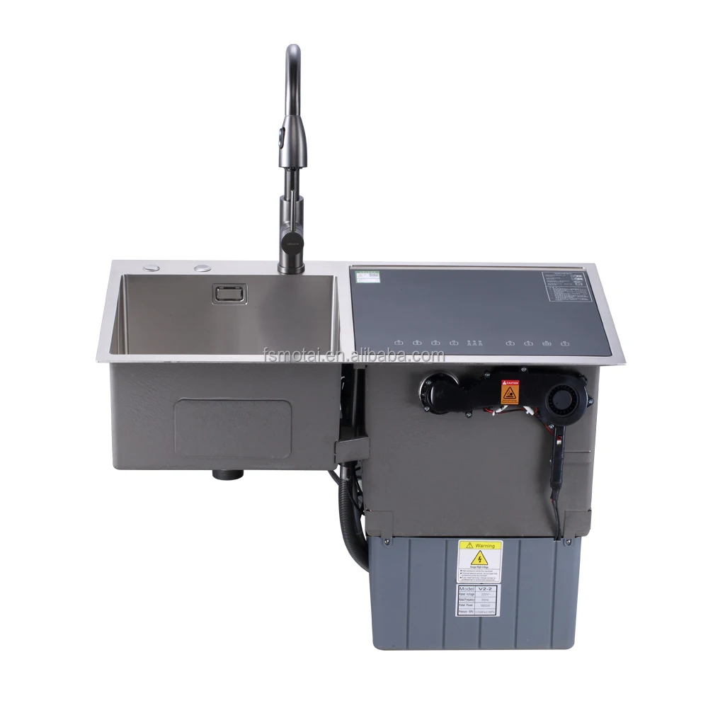 

Встроенная посудомоечная машина для раковины Mouhoti 2025, умная интегрированная посудомоечная машина для раковины с автоматической открытой дверью и сушкой горячего воздуха PTC, встроенная раковина