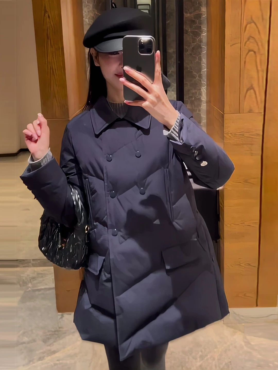 

Женская пуховая куртка Ele Cact в европейском стиле, свободного кроя, средней длины, модная верхняя одежда для женщин