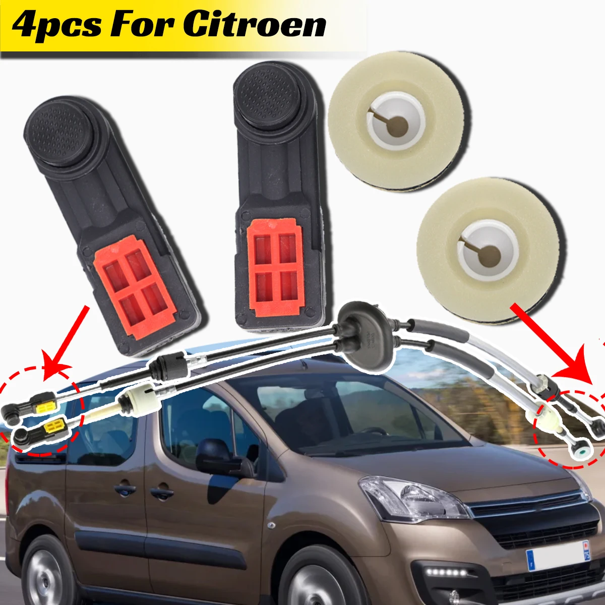 

For Citroen Berlingo Multispace B9 2008-2018 Manual Gear Shift Cable Collet Bushing Shifting Selector Lever Linkage Pivot Trans