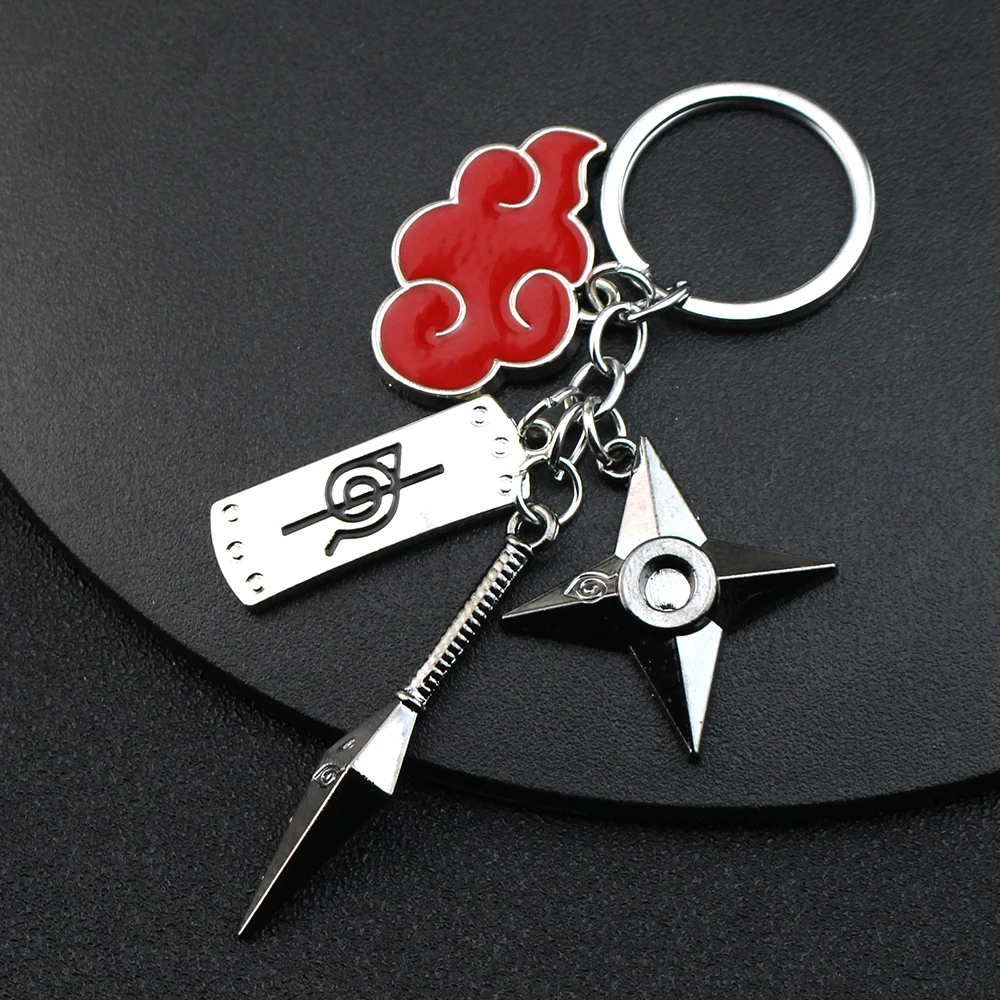 Anime Metal Keychain Uchiha Itachi Sharingan Cartoon Keychain Holder Chain Ring Toys for Children Gift