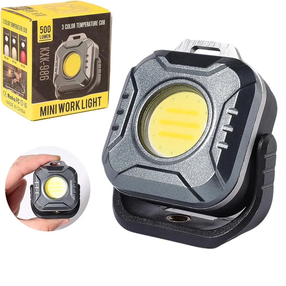 

Multifunctional COB LED Flashlight EDC Torch Outdoor Torch Portable Keychain Light Magnetic Camping Warning Lamp