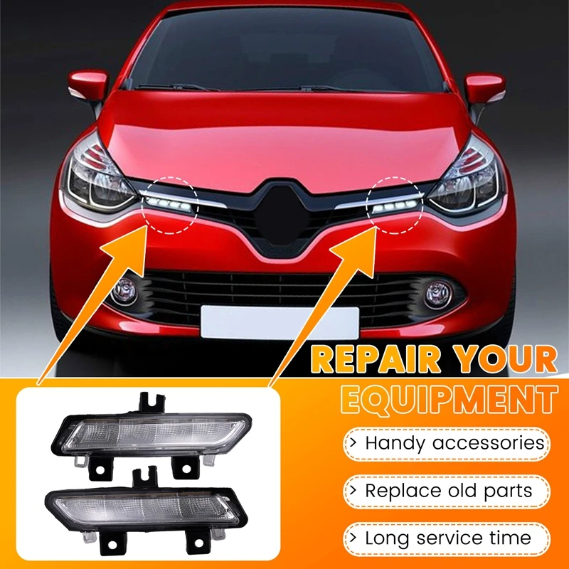 

N32R_2 шт. Автомобильные дневные ходовые огни для Renault Captur Clio 4 2012-2015, дневные ходовые огни 266003864 Р 266059493 Р