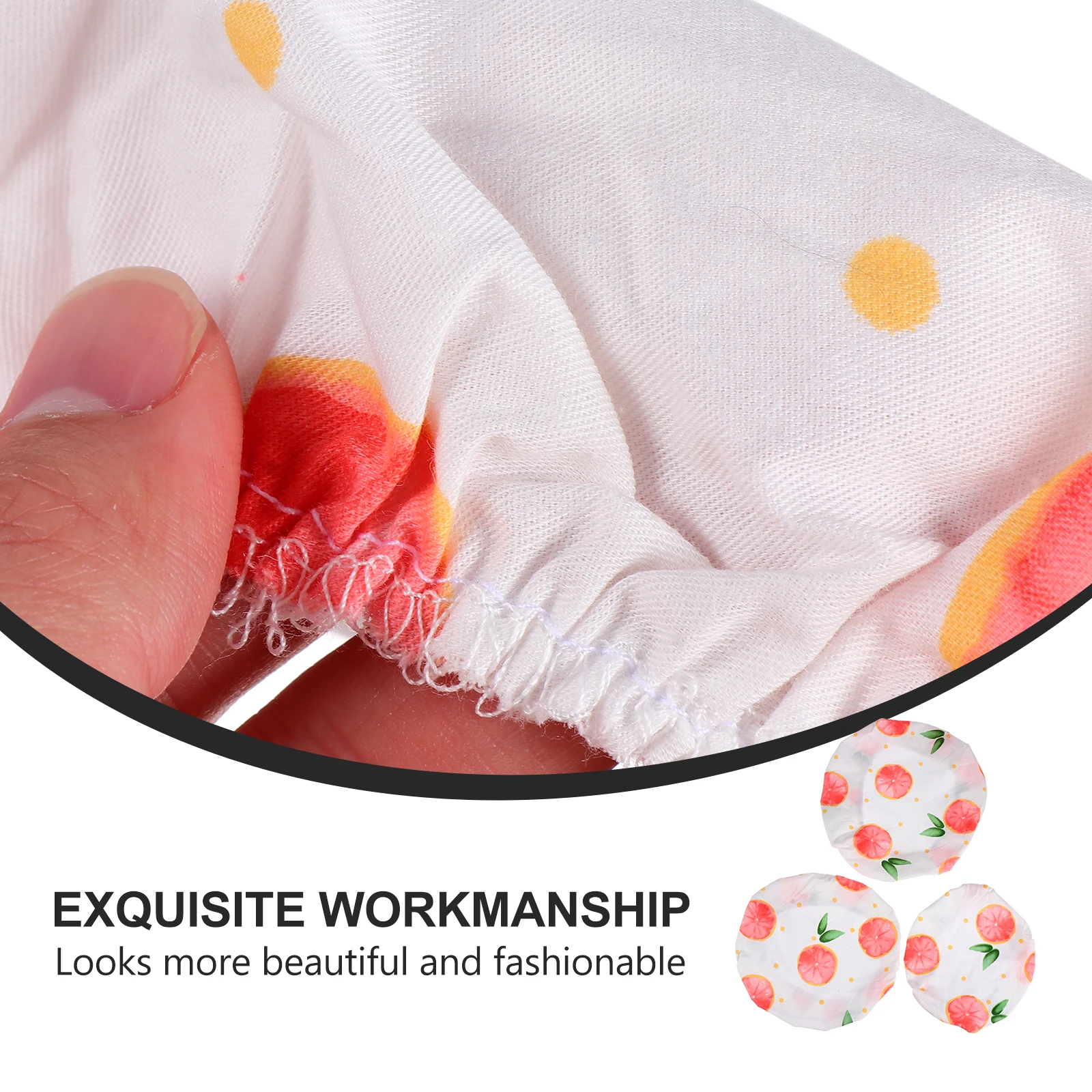 

3Pcs Reusable Cotton Bowl Covers Food Preservation Cloths Elastic Food Storage Wraps