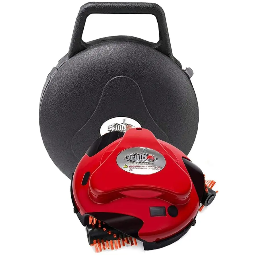 

Automatic Grill Cleaning Robot with Nylon Brushes, BBQ Grill Cleaner, Grill Brush, Grill Scraper, BBQ Accessories Red Carry Case