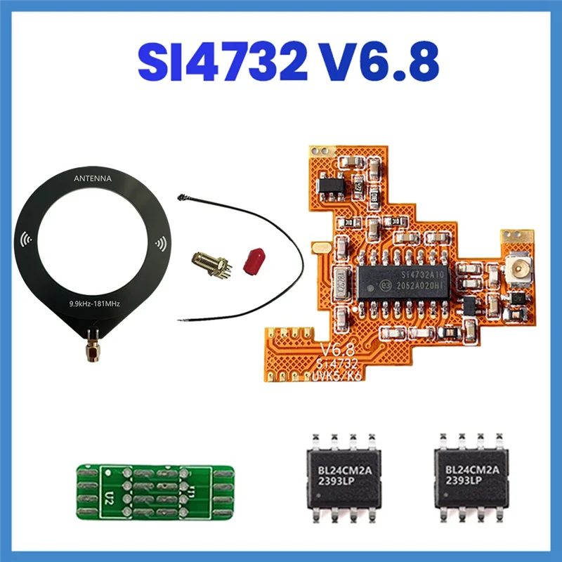 

GROCE-SI4732 Модуль FPC V6.8 + чип 2X 512 КБ + петлевая антенна Forquansheng UVK5 K6, коротковолновый полнодиапазонный/однократный приемопередача