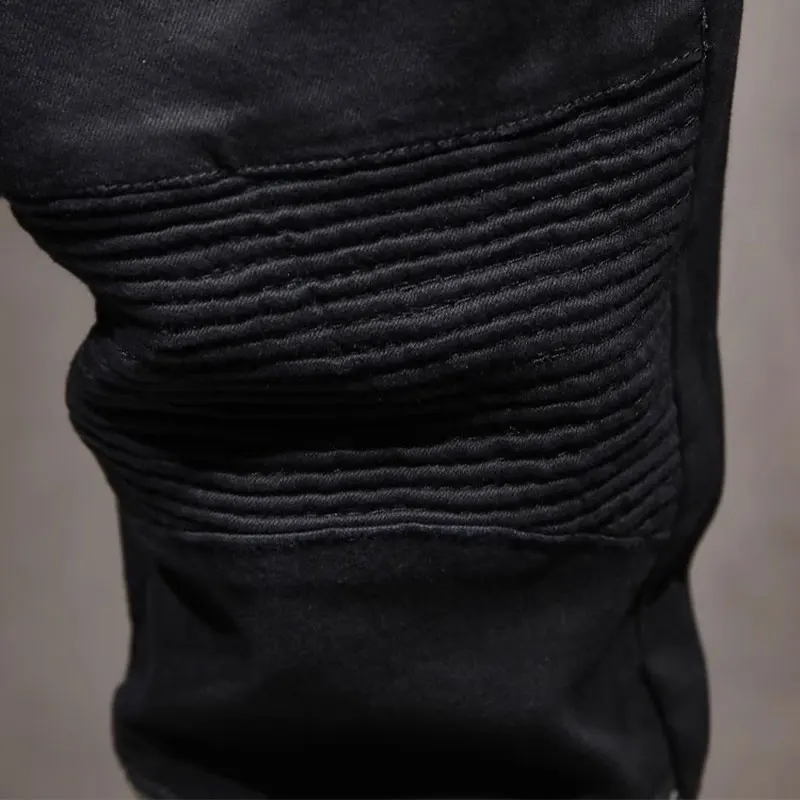 Street Designer Fashion Men Jeans Black Stretch Slim Fit Ripped Jeans Men Zipper Patched Y2K Hip Hop Denim Biker Pants Hombre