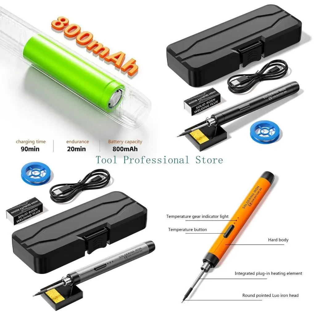 

57QF Efficient USB Charged Soldering Iron With Battery Adjustable Temperature Control