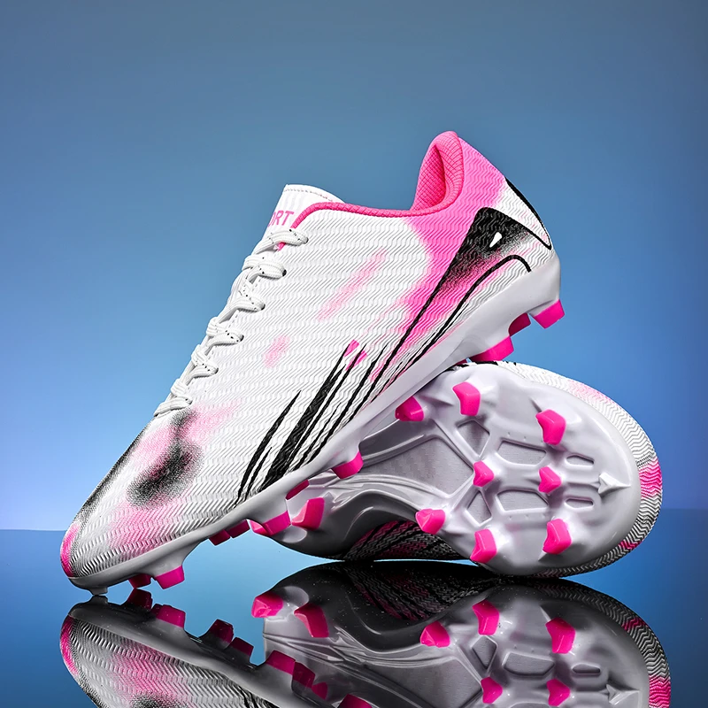 

Футбольные бутсы, мужские высокие молодежные студенческие тренировочные туфли для соревнований, спортивная обувь с длинными шипами и искусственным газоном