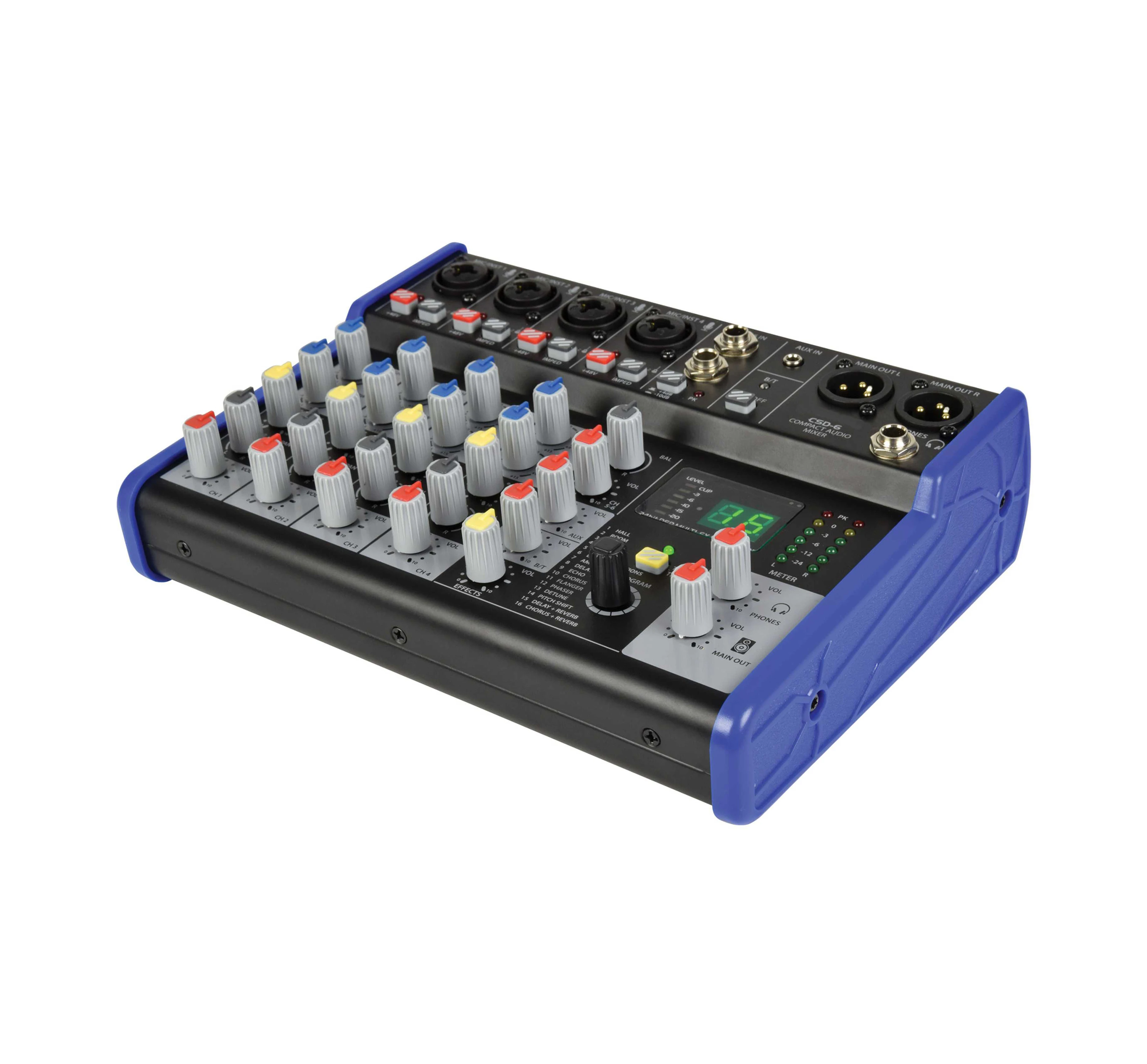 Professional Portable 6-Channel Audio Mixer Console for Live Performances & Streaming Audio Mixing