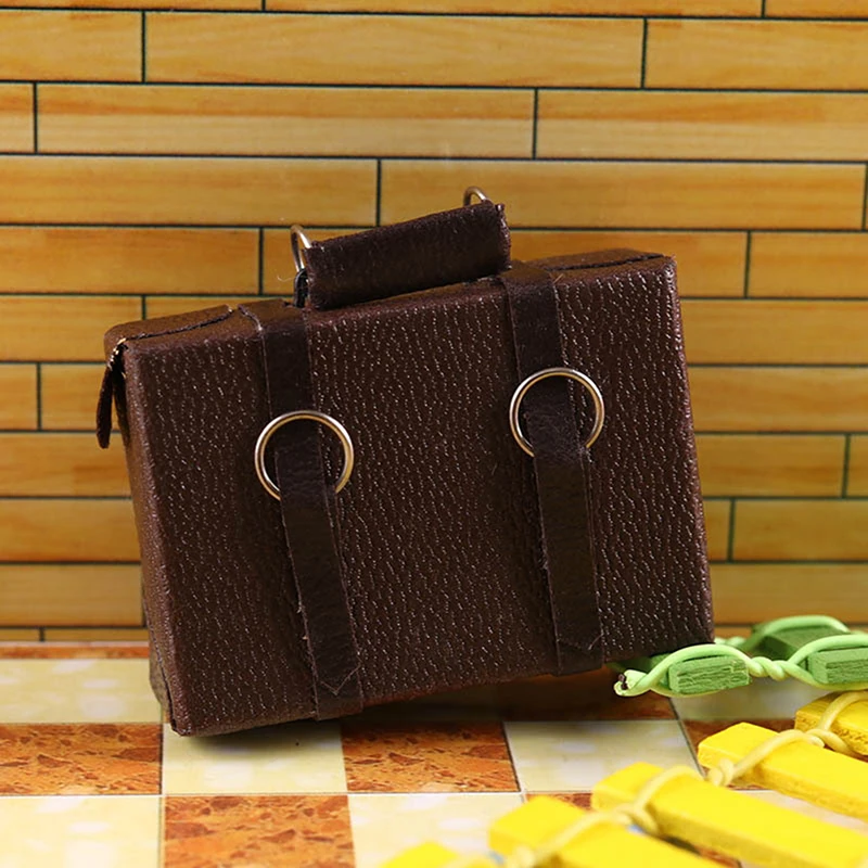 Maleta de Cuero en Miniatura para Casa de Muñecas, Modelo de Maleta Vintage de Simulación, Decoración para Casa de Muñecas, Accesorios de Juguete, Regalo