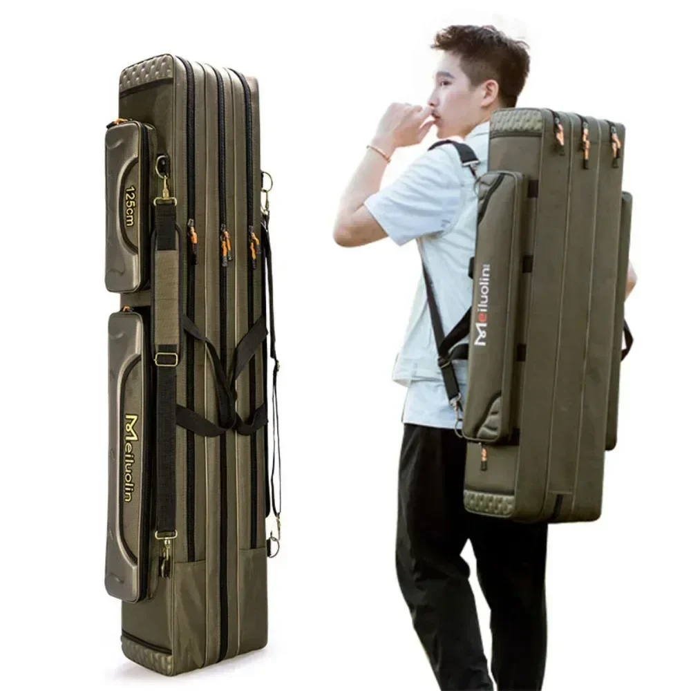 2/3/4 طبقة 80/100/120/125 سنتيمتر متعددة الوظائف حقيبة الصيد سعة كبيرة الصيد رود بكرة الطعم Btorage حقيبة لقضبان الصيد والعتاد