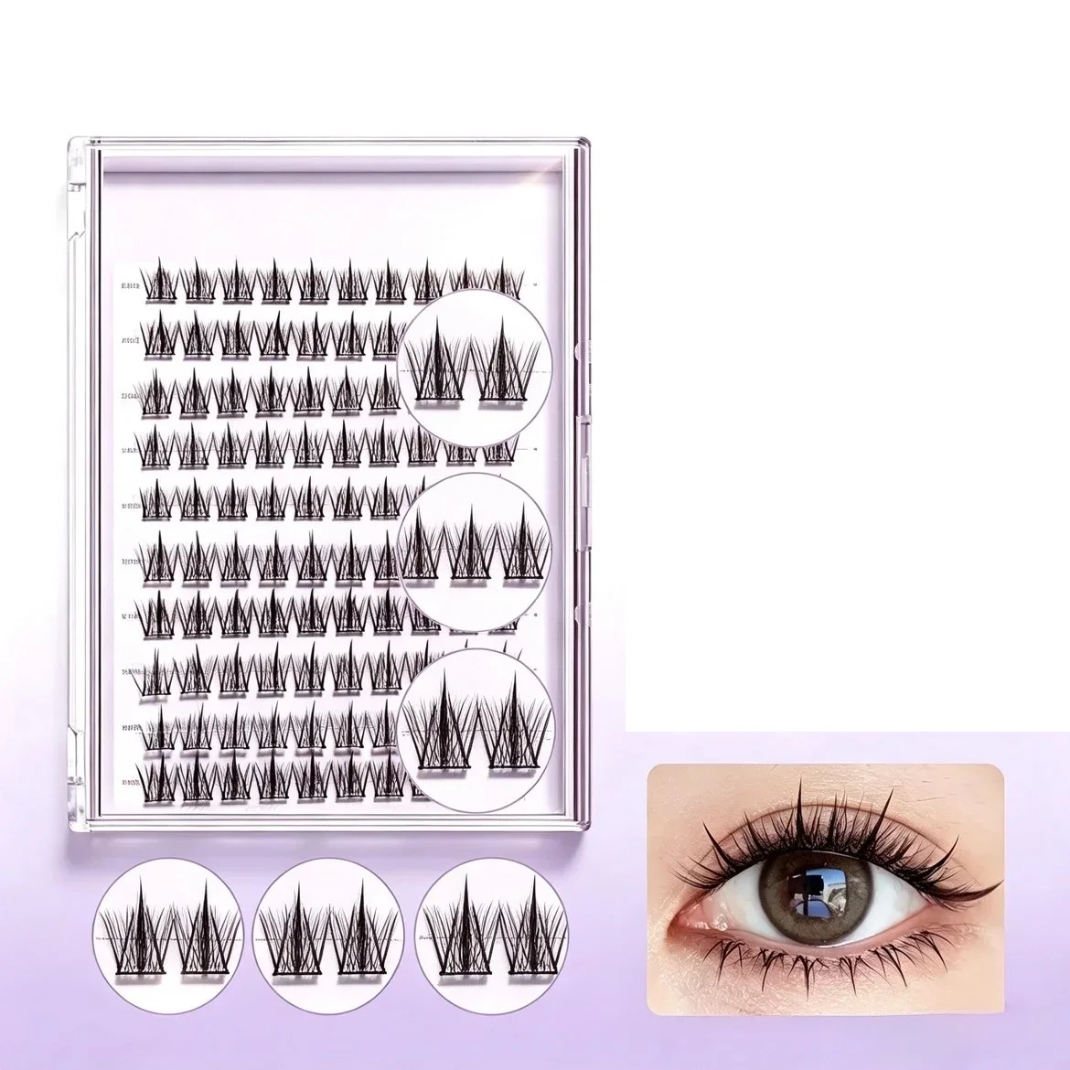 10 Rows of Large Capacity Glue-free False Eyelashes 6 Styles Self-adhesive Sunflower Natural Curling Upper Eyelashes