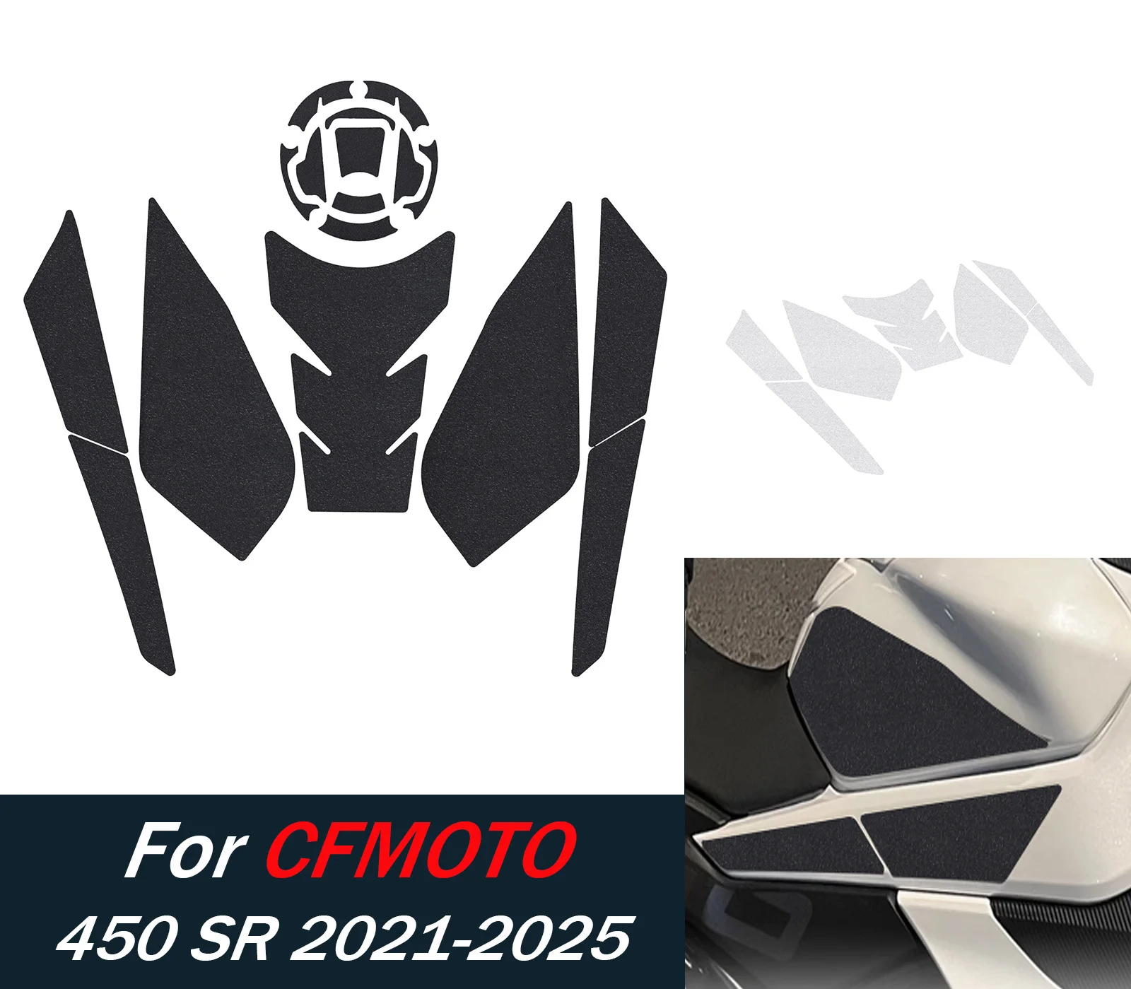 

For CFMOTO 450 SR 2021-2025 2024 450SR Motorcycle Fuel Tank Pad Sticker Frosted Protector Decal Motorcycle Accessories