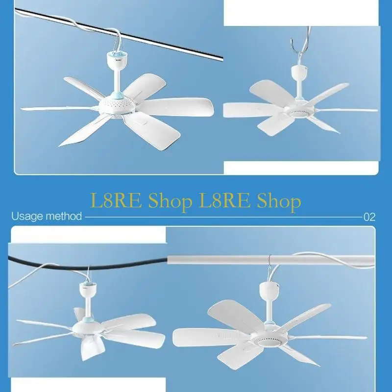 L8RE Silent Ceiling Fans 220V 20W No Light for Bedroom Living Room Office Hanging Fan