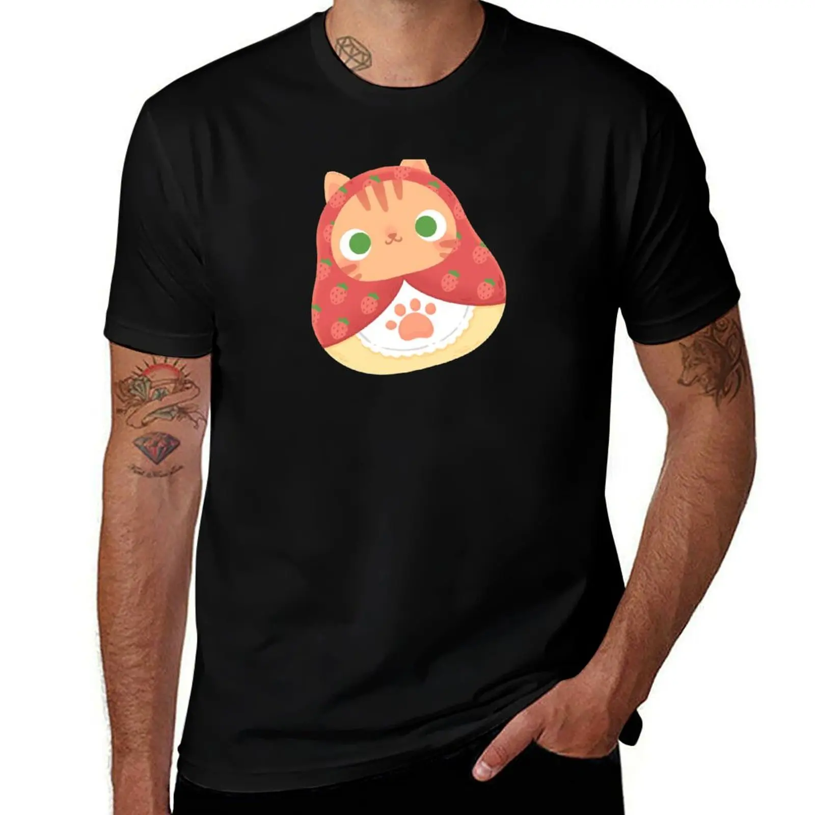 

matryoshka cat doll T-Shirt oversize t-shirts man street wear vintage t shirts black t shirts for men