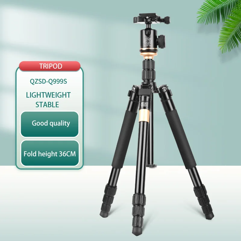 

Q999S Professional Camera Tripod Photographic Portable Aluminium Alloy Tripod Kit Monopod Stand Ball head For Travel DSLR Camera