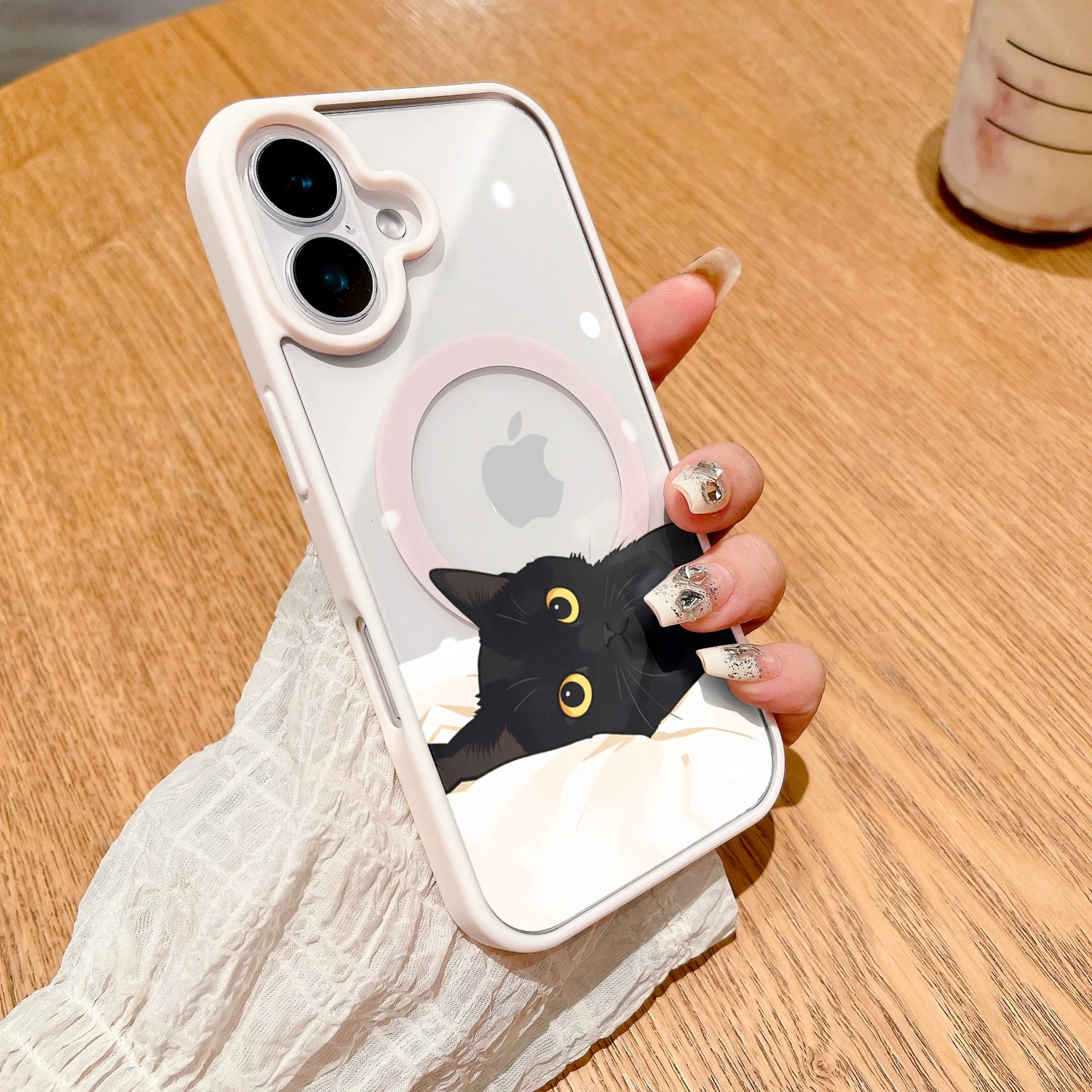 Amiable Kitten Ästhetische Klare Hülle für iPhone 17 16 11 12 15 Pro Max 13 14 Plus Hüllen für Magsafe Kabelloses Laden Sturzsichere Abdeckung – Detail 5