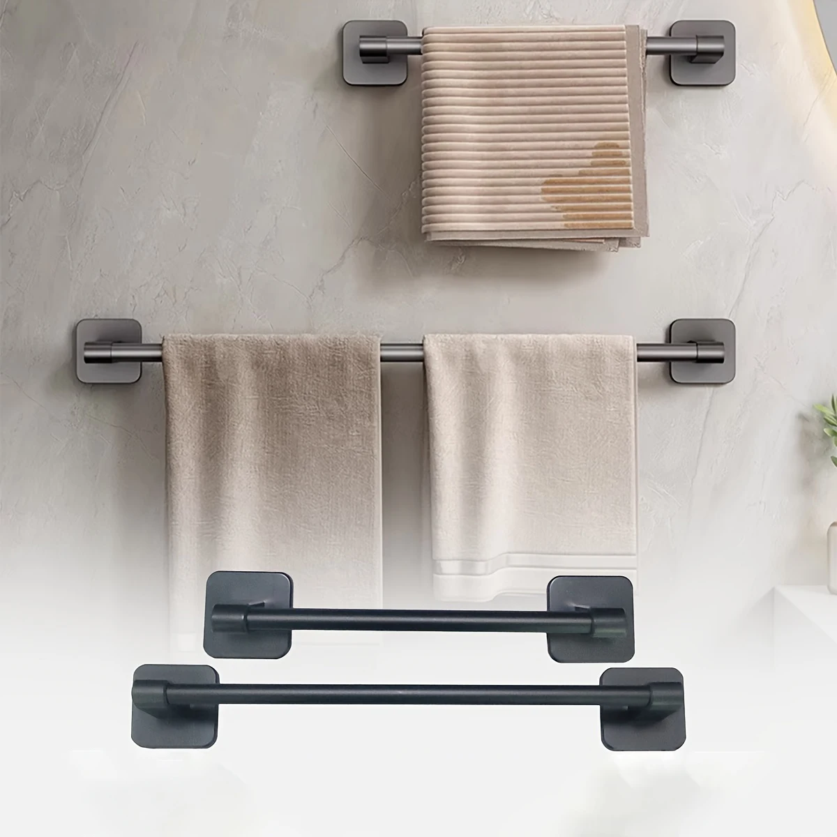 

Towel Holder Space Aluminum Shower Room Towel Hanger Multifunctional Storage Organizer For Home Bathroom Accessories Holder Tool