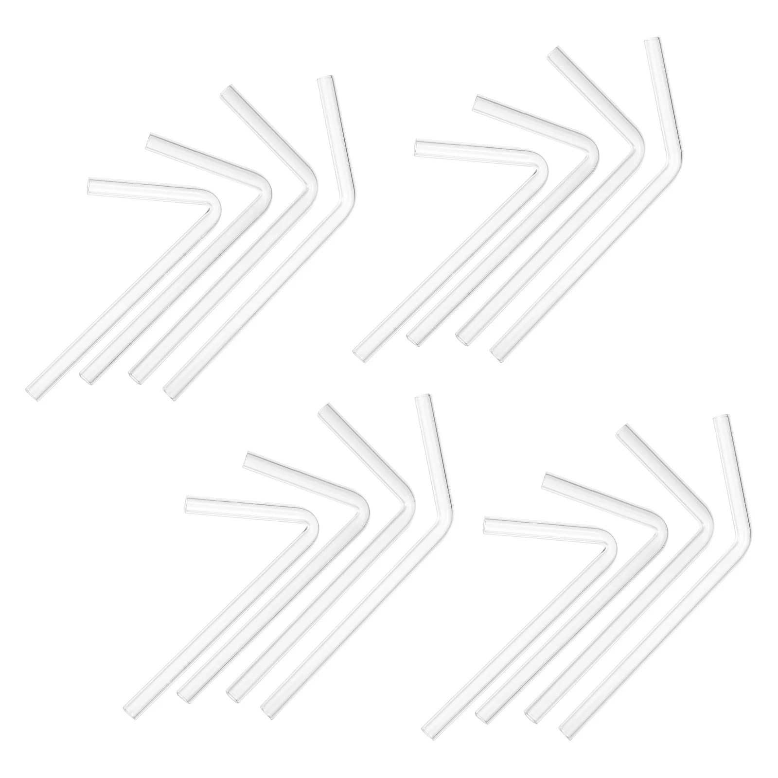 Zestaw 40 szt. szklanych kolbowych złączek 45 60 90 120 stopni, sprzęt laboratoryjny chemiczny, przezroczyste, dokładne pomiarowe rurki szklane