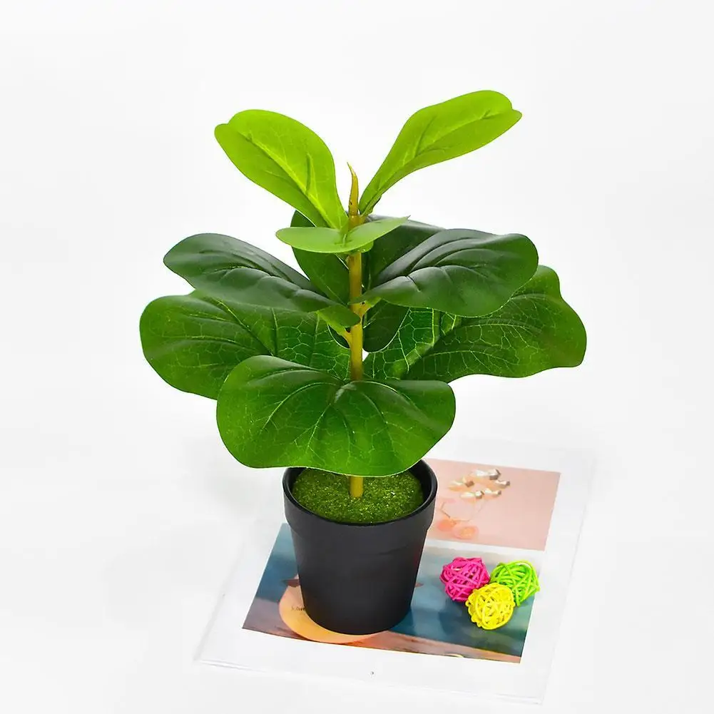 

28/50cm Artificial Green Ficus Tree Branch Tropical Plastic Fake Plant For Home Garden Living Room Bedroom Balcony Decorati N7h6