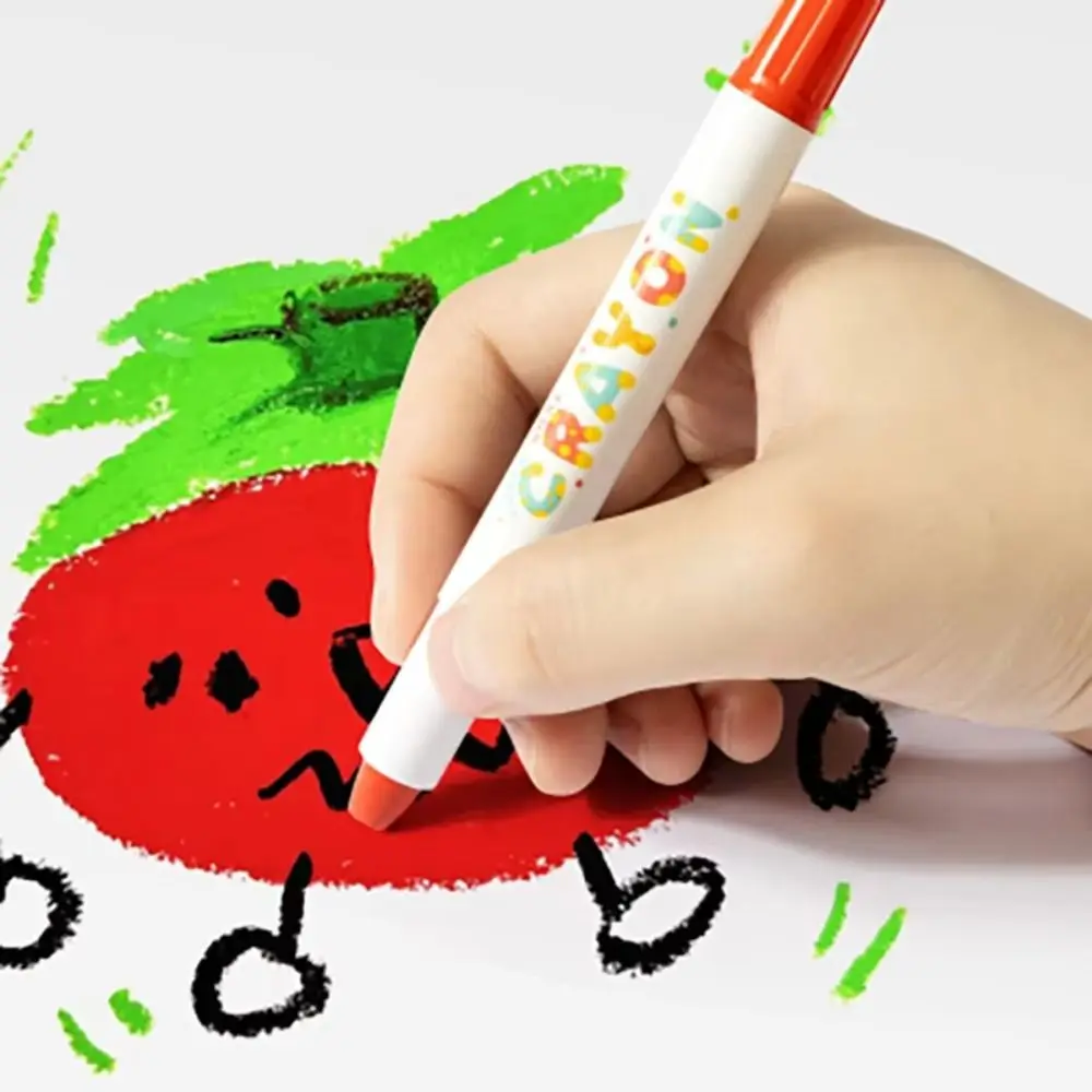 12/24 Color Crayon Set Washable Twist-Up Oil Pastels Easy Grip Blendable Coloring Pencils for Travel School Home Art Supplies