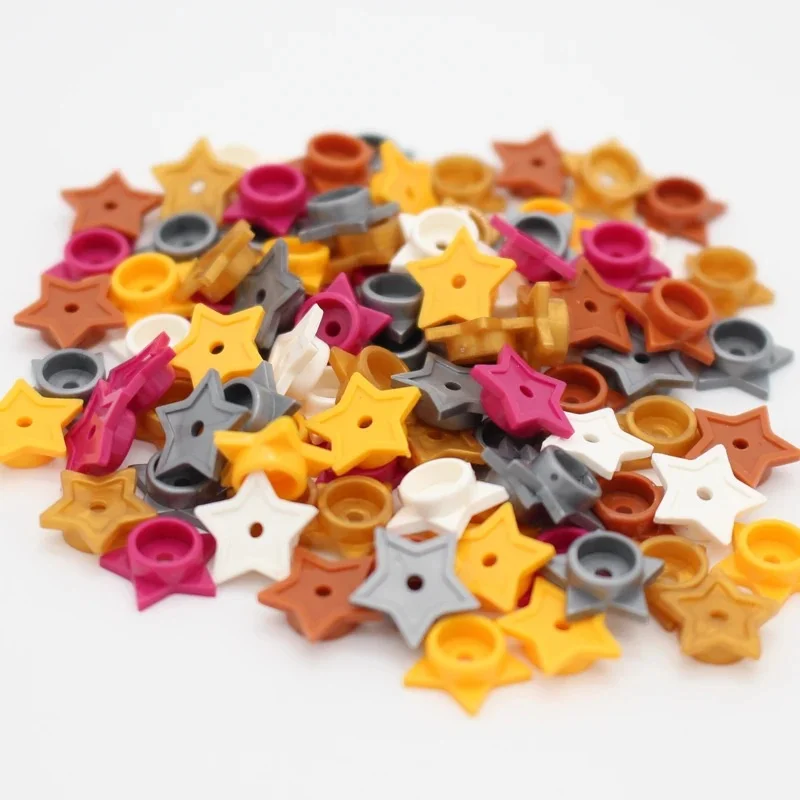 

50g/568pcs 11609 Plate Round 1 x 1 with Star and Small Pin Hole Compatible with Block Moc Color City Accessories Parts Toy