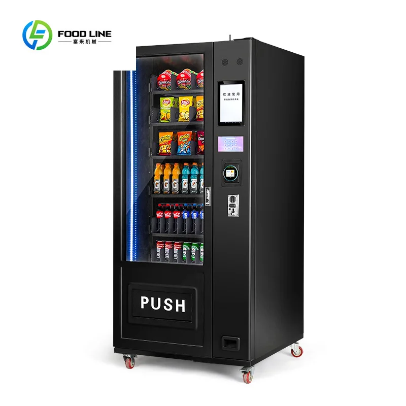 حار بيع كومبو آلة بيع المشروبات والوجبات الخفيفة مع شاشة تعمل باللمس الصغيرة مع الثلاجة الدفع بدون كاجوال #4