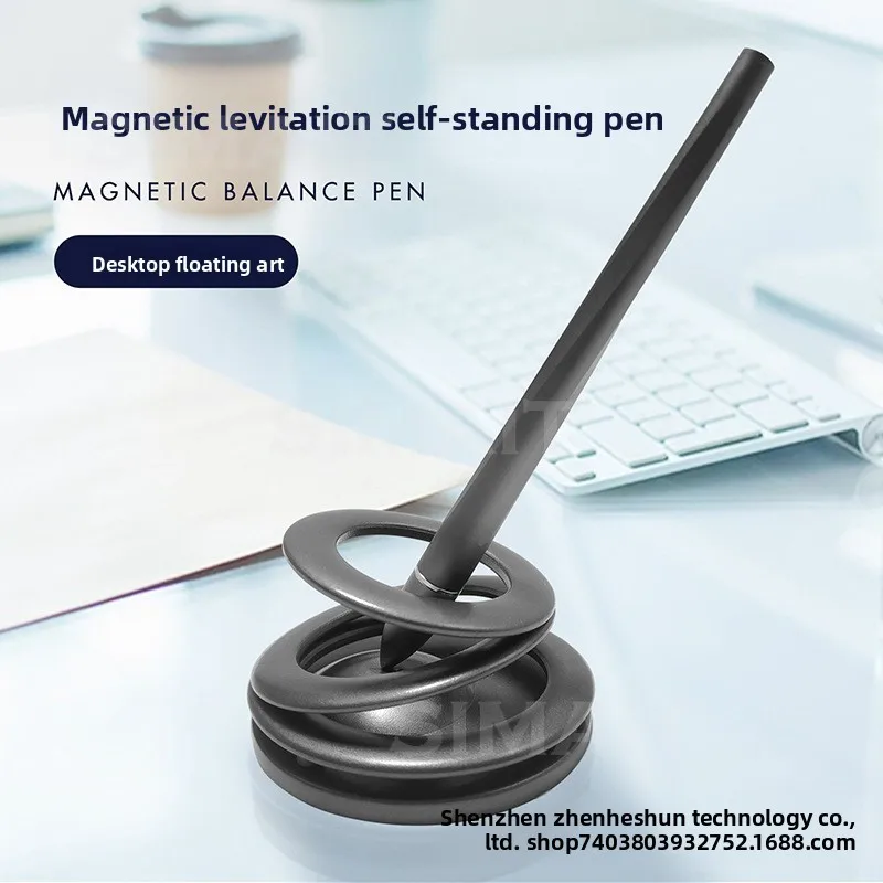 Black Magnetic Levitating Pen Not Fall Down Self-standing Pen Business Gift Magnetic Suction Stationery Signature Pen Gift Box