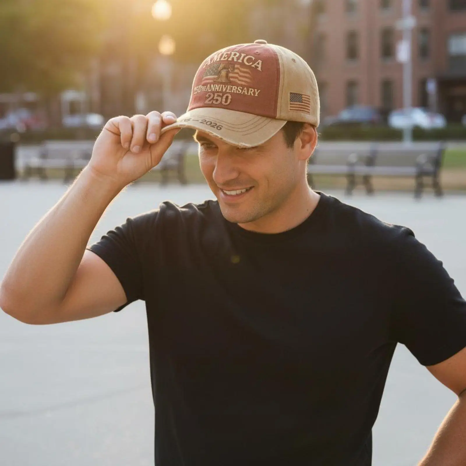 Commemorative sun hat for the 250th anniversary of the United States