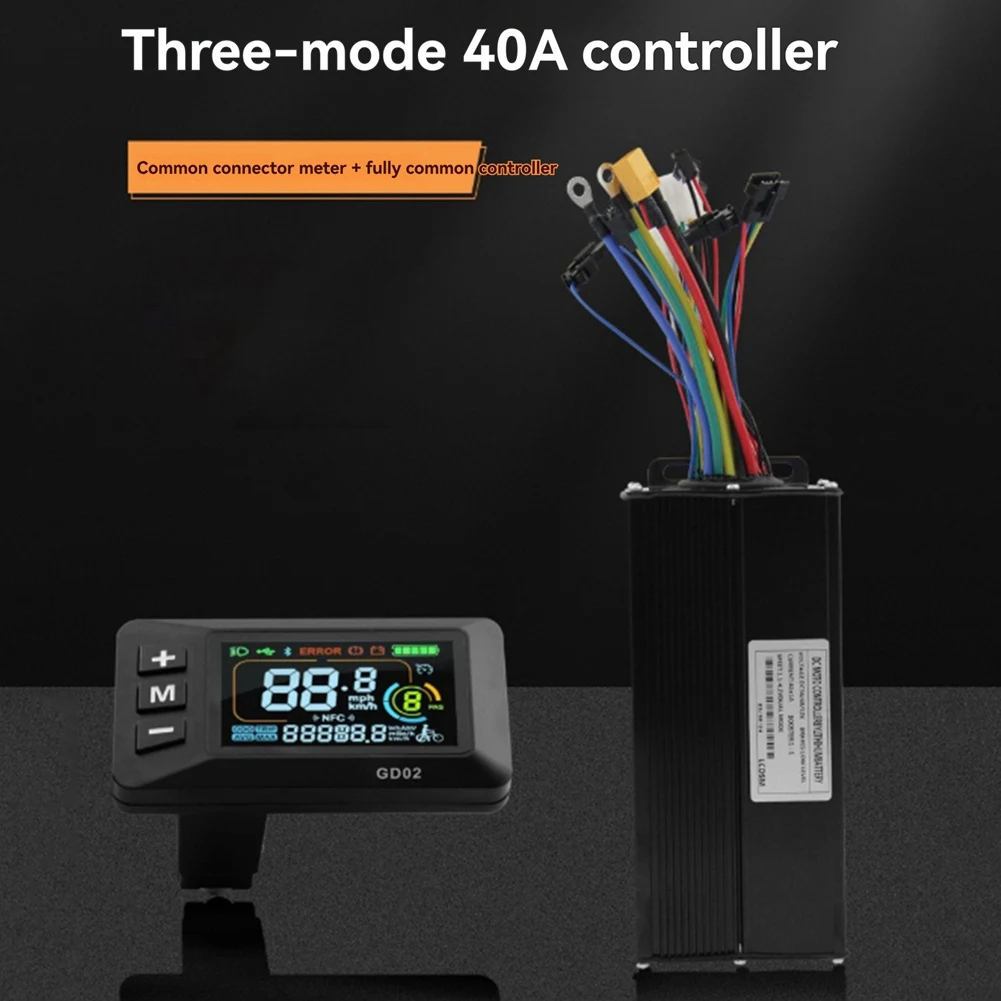 36V 48V 52V 40A Brushless Controller GD02 Meter LCD Display+130X Throttle Kit For Electric Scooter E-Bike Repair Kit