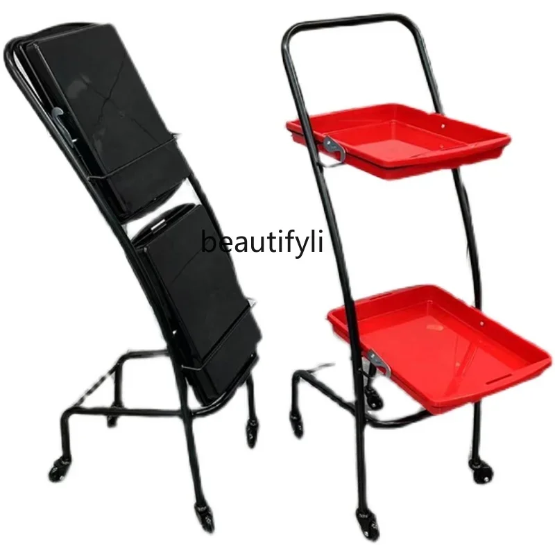 

LD25Shelf Beauty Salon Car Perm Dyeing Cut Hair Extension Folding Bar Car Barber Shop Tool Cart