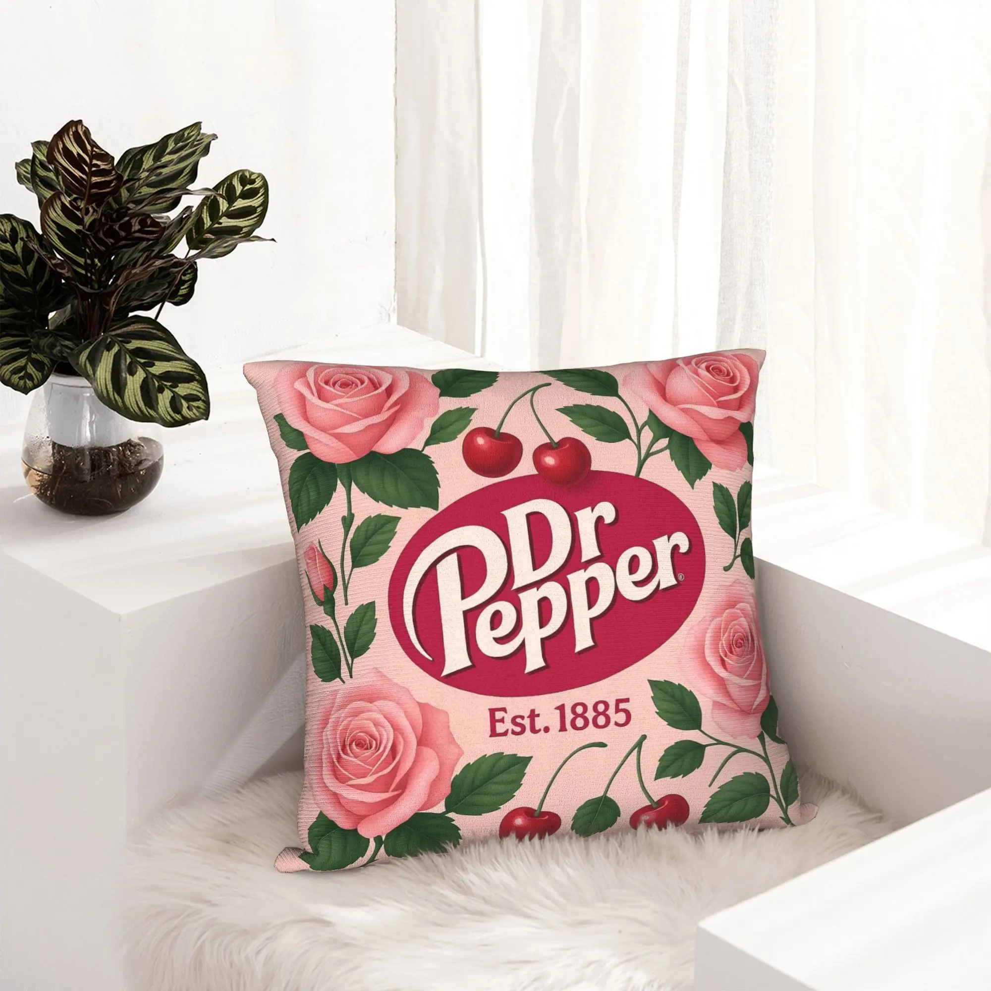 Unique Peppers Print Pillow Case 40x40cm Bedroom Decoration Cute Vintage Dr. Soda Est Cushion Decoration Salon Square Pillowcase