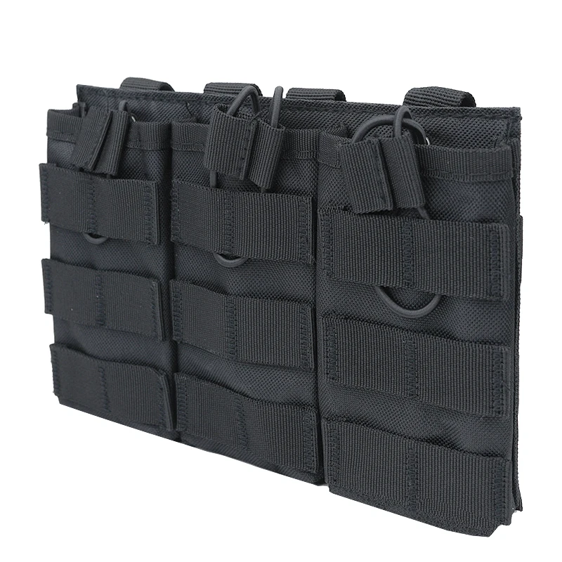Borsa tattica a tripla cartuccia in nylon 1000D Borsa per paintball Airsoft Custodia per caricatore singola/doppia Accessori per gilet MOLLE da caccia