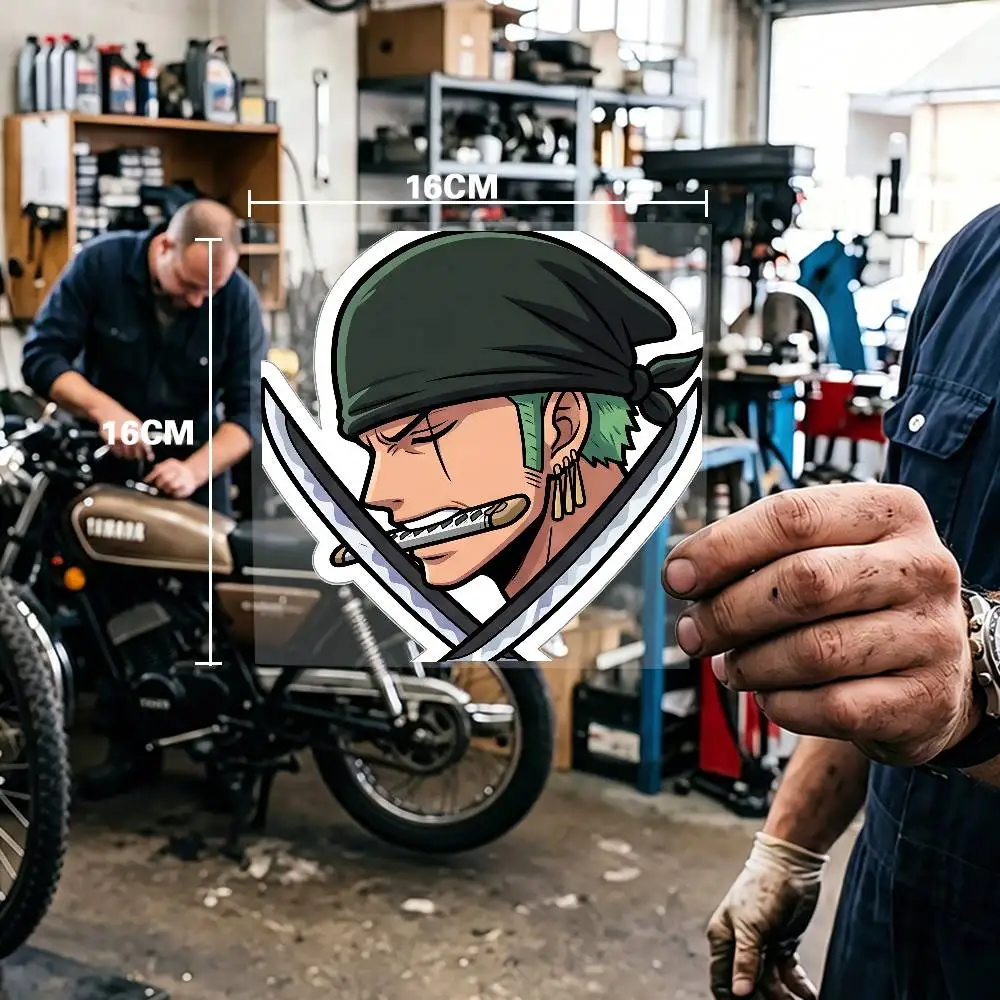 

Anime One Piece Roronoa Zoro Waterproof Stickers For Decorating Car Windows Motorcycles And Computers.