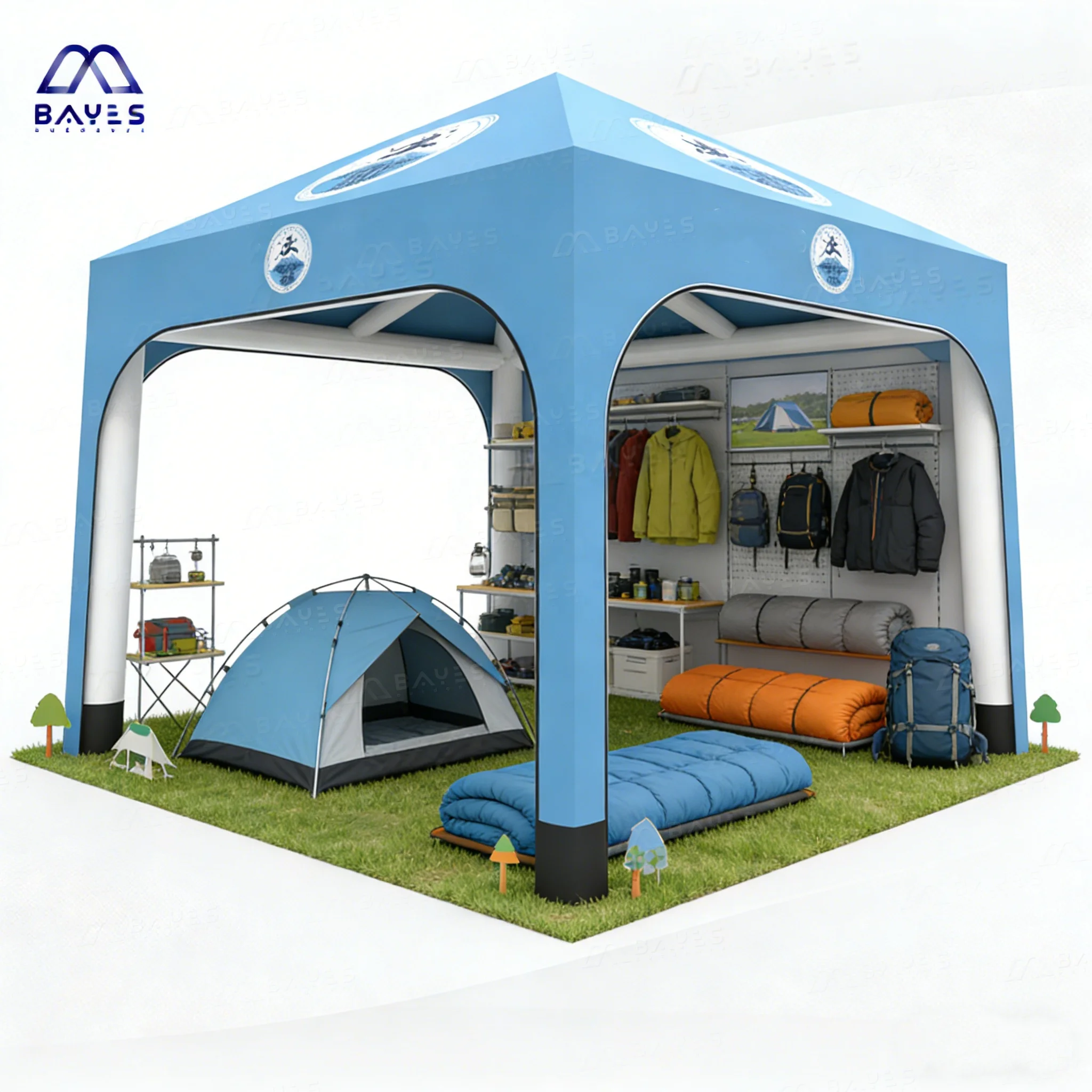 

Customized 3D Design Large Luxury 17.2 Square Meter 4 Seasons Air Tent Dome Gazebo Advertising Inflatables-Events Tunnel Tent