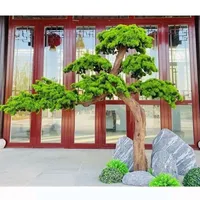 Large Artificial Pine Bonsai Tree for Home Decoration Simulation Green Plant for Living Room Office Garden Welcome Ornaments