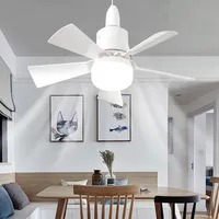 E27 LED Ceiling Fan With Light Socket Remote Control Dimmable 30W Modern Smart Wireless Fans Lighting For Bedroom Garage Kitchen