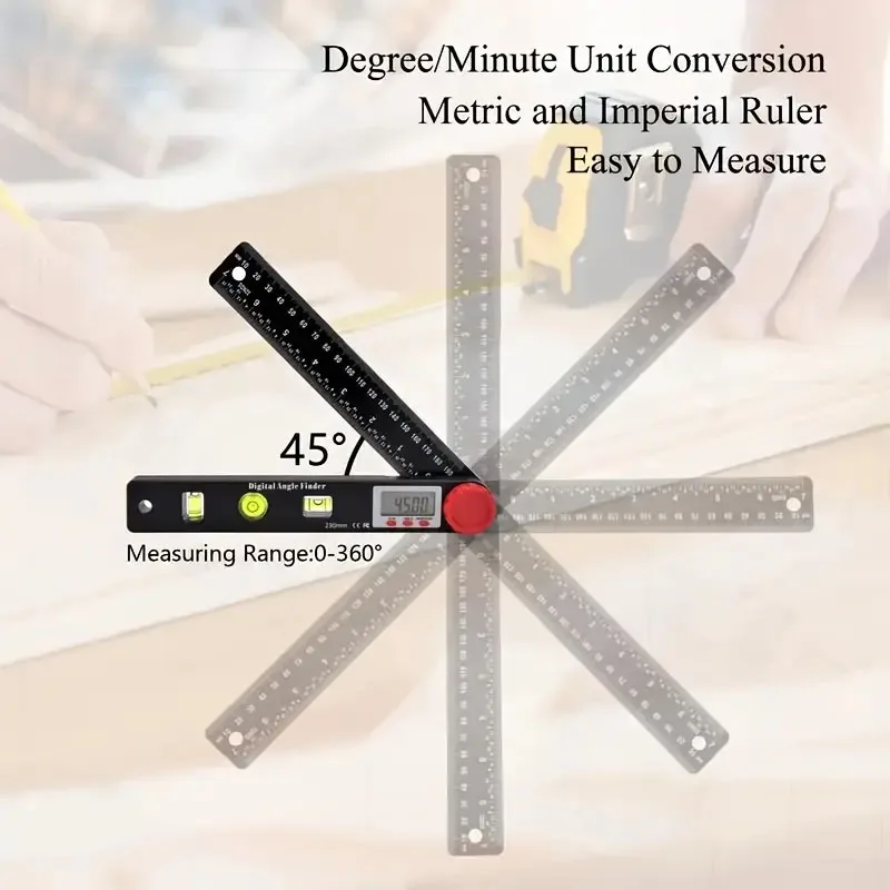 Digital Display Angle Ruler Digital Protractor Ruler Angle Finder Multifunctional Angle Level Ruler Woodworking Measuring Tools